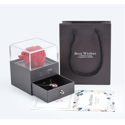 Rose and Jewelry Packaging Wholesale Gift Box Black