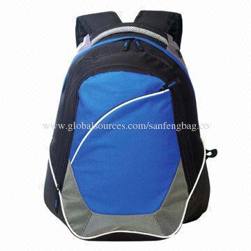 Men's leisure backpack with piping