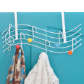 Music Note Style Chrome Plated Door Hook, gancho de casaco com 5 ganchos