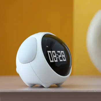 Colorful Emoji Alarm Clock Light with Touch Sensor for Kids' Bedrooms