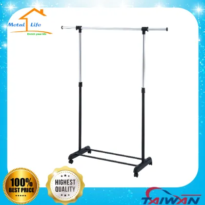 Metal clothes display rack and garment rack