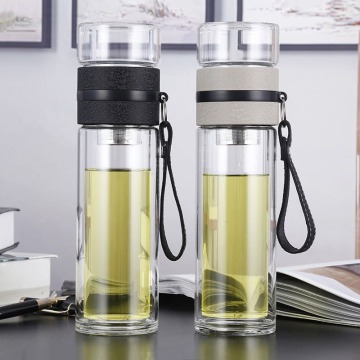 Double-layer High Borosilicate Glass Tea Separation Cup - Dual-use Water Bottle