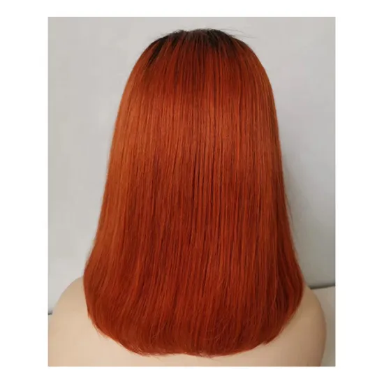 Lace Frontal Wig Virgin Human Hair Wig Customized Colored BOB Straight for Woman 1B/ Blue, Green, Purple Brazilian Hair Long
