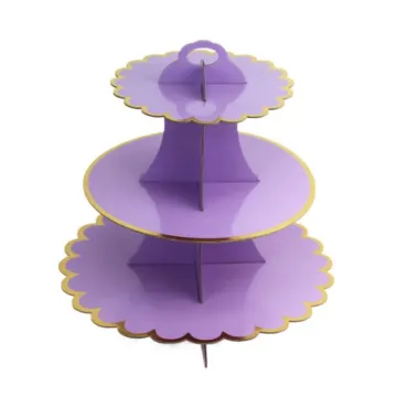 Purple Dessert Tree: Three-Tier Cake Stand for Party Macaron Display