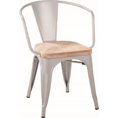 Restaurant Metal Tolix Arm Chair with wood seat