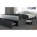 Upholstered queen platform bed frame 3 storage drawer