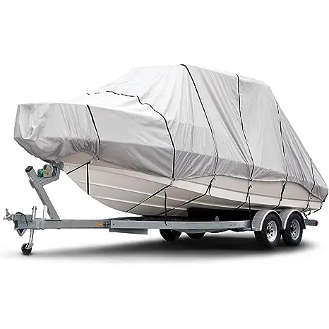 Heavy Duty Hail Proof Winter T-Top Boat Cover with Vents and PVC