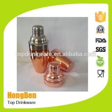 350ml stainless steel copper plated cocktail shaker/copper boston bar shaker/copper cocktail shaker