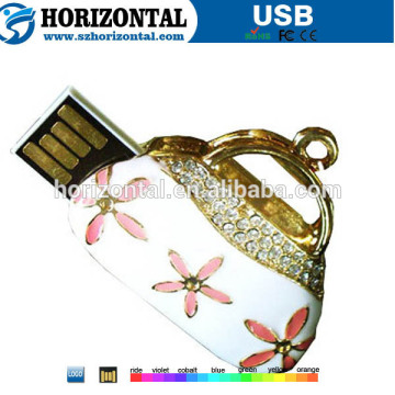 Chinese traditional design porcelain kettle pendant USB disk key chain