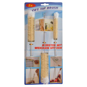 3PCS Stainless Steel Soft Tip Brush Set