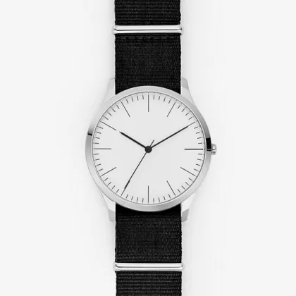 Men's Cool Watch with Nylon Strap Clean Dial