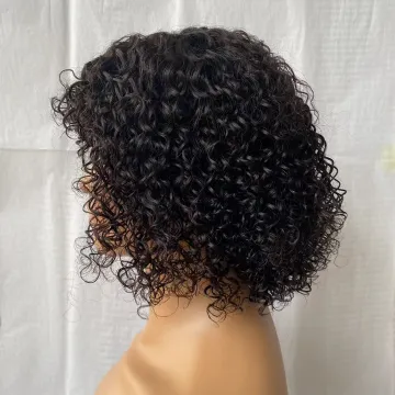 large cheap wholesale 100% brazilian Human mink raw virgin remy  aligned hair  pixie straight lace closure front bob wigs vendor
