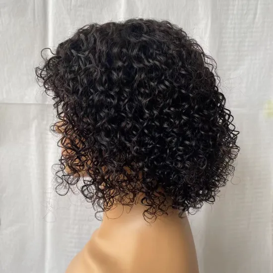 large cheap wholesale 100% brazilian Human mink raw virgin remy  aligned hair  pixie straight lace closure front bob wigs vendor
