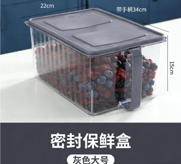 Large grey storage box without a draining basket