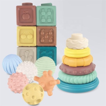 Green Building Blocks: Eco-Friendly Silicone Stackable Cups for Baby Education and Bath Time Play