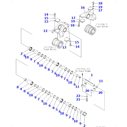 BOGIE ASS'Y17A-30-00051/17A3000051 is applicable to the bulldozer models D155AX-5 and D155A-5