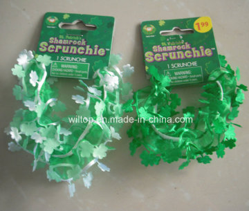 St. Patrick's Day Shamrock Hair Band&Scrunchie (PM018)