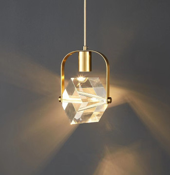Nordic Simple Post-modern Light Luxury Copper Crystal Chandelier
