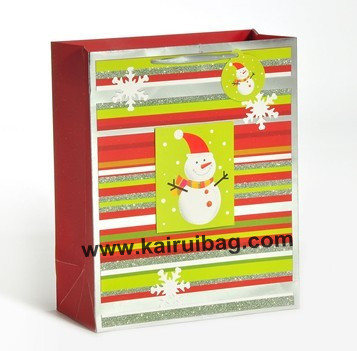 Sparkling Christmas Snowman Gift Paper Bag KR224-CHRISTMAS S