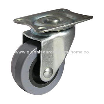 Rubber Caster with Brake, Comes in Gray