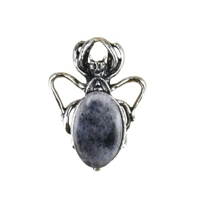 Sodalite 13X18mm Cabs Antique Silver Alloy Spider Pendant for DIY Making Jewelry