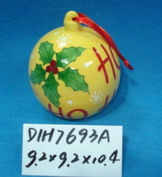 Round Ceramic Hanging Baubles for Christmas Decoration