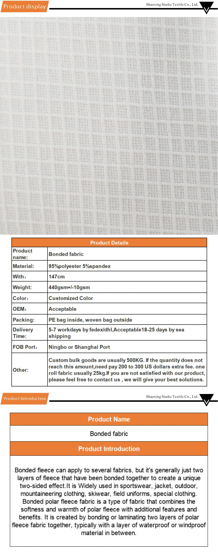 bonded fabric material