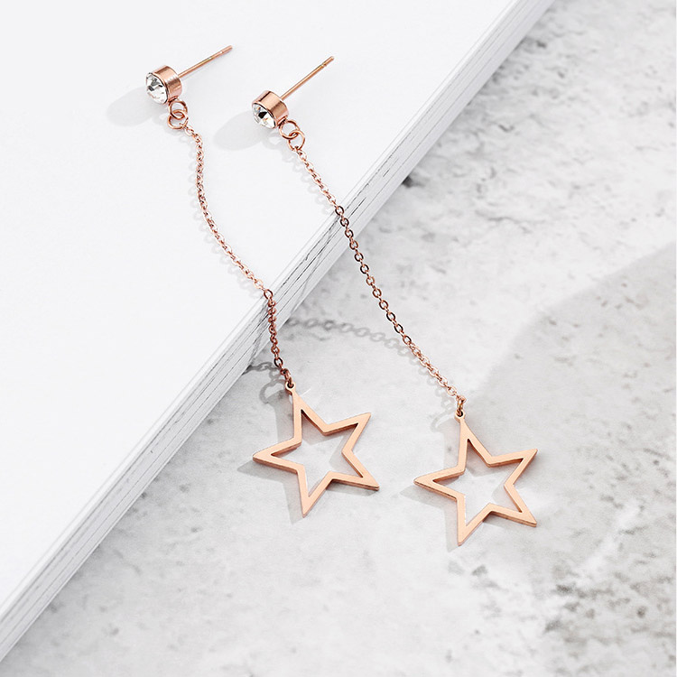 Rose Gold Star Earrings