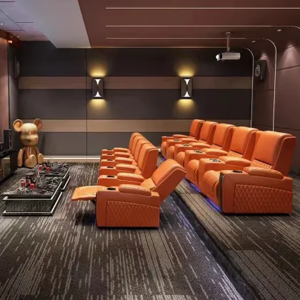 High-End Smart Home Theater Electric Sofa with Massage Function