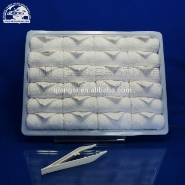 White airline cotton disposable face towel