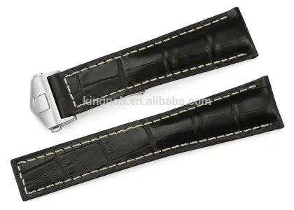 22mm/18mm Handmade Calf Leather Watch Strap Deployment Buckle For TAG Watch Band