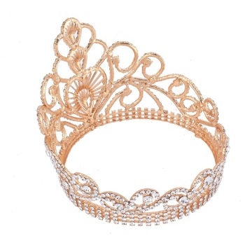 2018 Fashion Rhinestone Crown Gold para fiesta