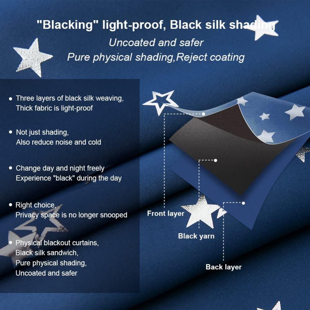 Printing Curtain Navy1