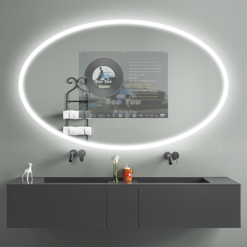AI-Guaranteed Quality Unique Digital Signage: Magic Mirror Advertisement Display Wall Mount for Bathroom