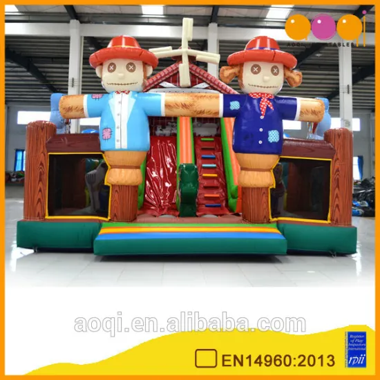 AOQI scarecrow house inflatable fun city outdoor playground equipment inflatable play land combos with EN14960