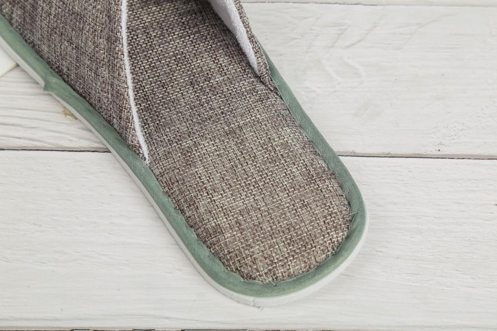 Linen fabric Hotel disposable slippers