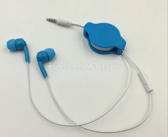 Retractable in ear earbuds with mic for cell phone