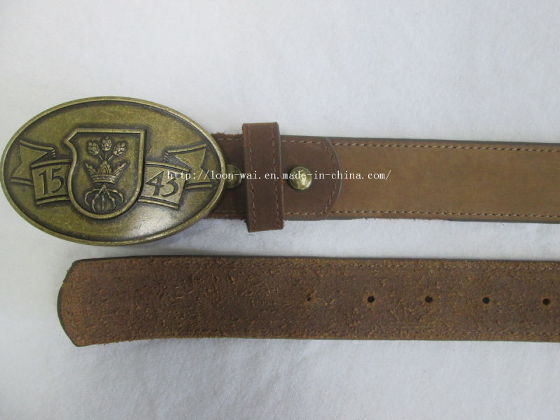 Press Buckle for Wholesale Classic Brown Cowhide Belt