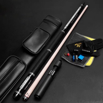 High-End Billiard Cue Stick Set: Maple Carbon Fiber 1/2 Joint Mosaic Design with Extension and 4 Hole Cue Case