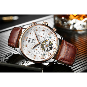 Western Style Waterproof Leather Men Wrist Watch