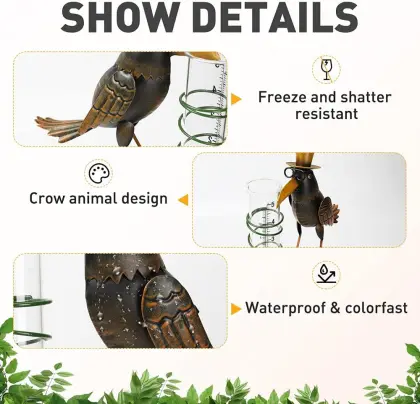 Bird Rain Gauge Stake for Garden Stakes Decor