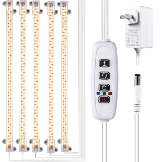 50W Dimmable 3000K Full Spectrum LED Plant Grow Light Strips with Timer and Adapter