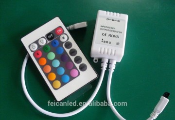 CE&ROHS DC12V 24Keys IR led controller RGB for controllerpoint source of light