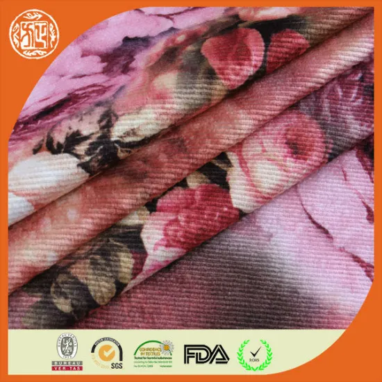 2015 ne w fashion digital printed different kinds of corduroy