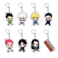 Customized Transparent Kawaii Carton Anime Acrylic Keychains UV Printed Rainbow Holographic Epoxy Resin Charms Unique Keyring