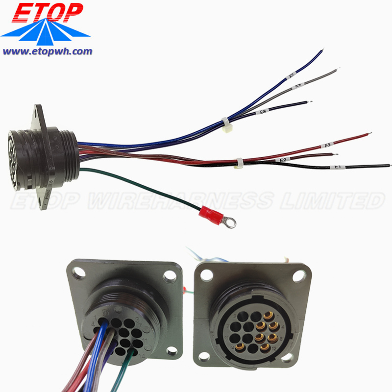 power and signal panel mounted connector cabl
