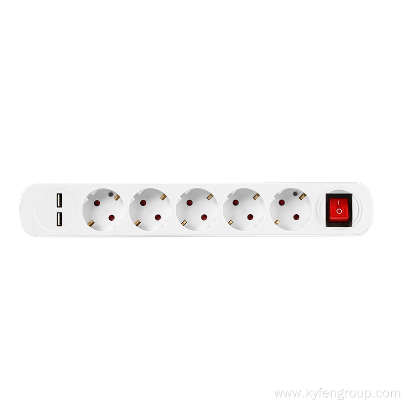 5-way Socket Switch with USB type a+a