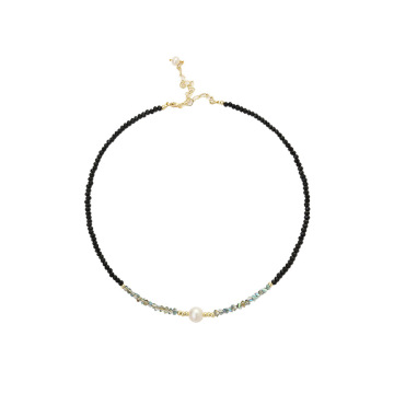 Wholesale Fashion Statement Jewelry Black Crystal Necklace