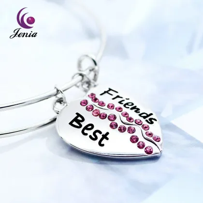 Jenia 2016 Best Friend Hesrt Charms Gold Bracelet Jewelry
