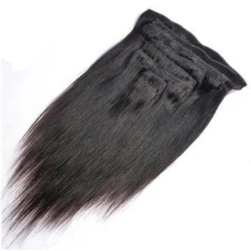 Natural Black 7pc 10pc Per Set African Kinky Curly Clip In Human Hair Extensions 4A 4C Afro Kinky Virgin Hair Clip Ins
